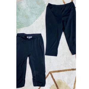 BLACK CROPPED SPANDEX LEGGINGS